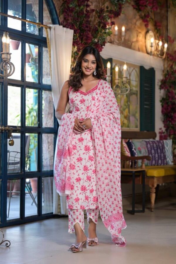 Tanyaa P 121 Cotton With Handwork Touchup Kurti Bottom With Dupatta - Image 2