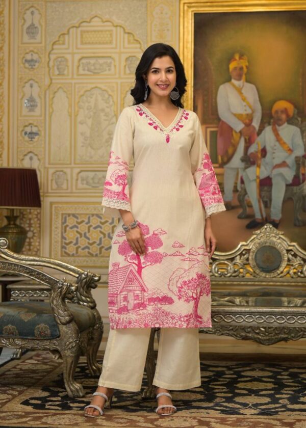 Tanyaa P 122 Cotton With Handwork Touchup Kurti Bottom With Dupatta - Image 4