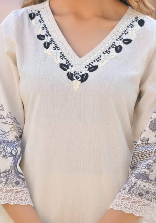 Tanyaa P 122 Cotton With Handwork Touchup Kurti Bottom With Dupatta - Image 7