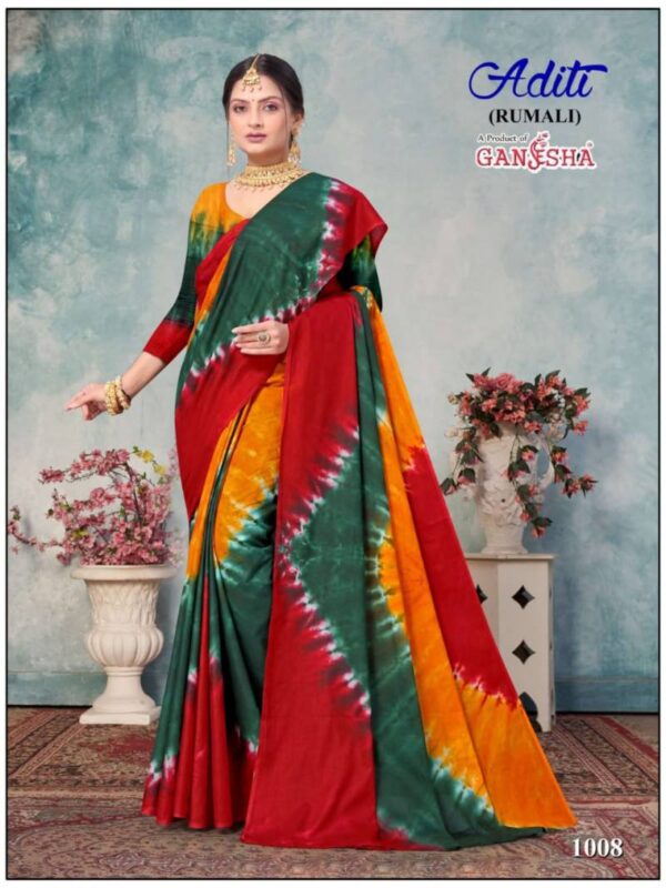 Ganesha Aditi Vol 1 Printed Cotton Printed fancy Saree Collection - Image 3
