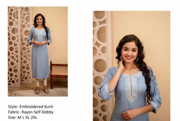 Stylee Girl 3 Rayon Embroidered Causal Wear Kurti Wholesale Catalog Collection - Image 5