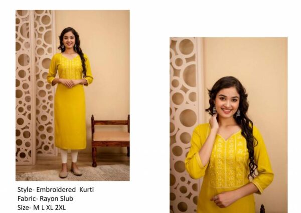Stylee Girl 3 Rayon Embroidered Causal Wear Kurti Wholesale Catalog Collection - Image 2
