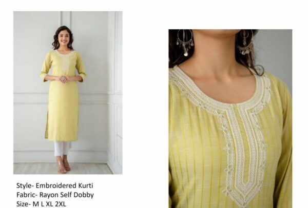 Stylee Girl 3 Rayon Embroidered Causal Wear Kurti Wholesale Catalog Collection - Image 3