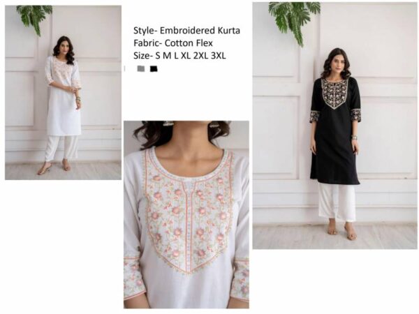 Stylee Girl 4 Cotton Flex Embroidered Fancy Kurti Collection - Image 2