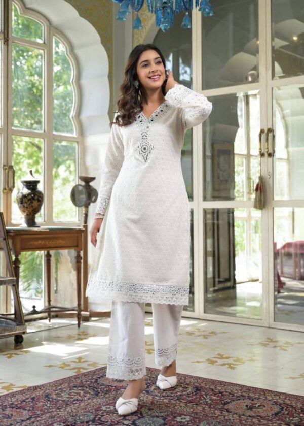 Tanyaa P 139 Cotton Mirror Worked Kurti With Bottom Catalog Collection Wholesale Exporter