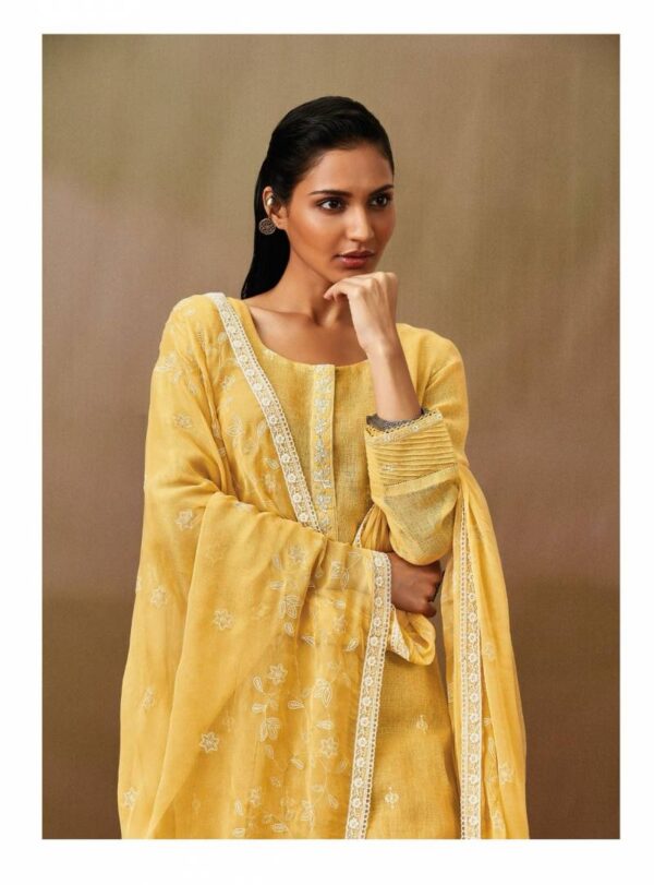 Ganga Roshni Linen Solid With Embroidered Salwar Suit Catalog Collection Wholesaler