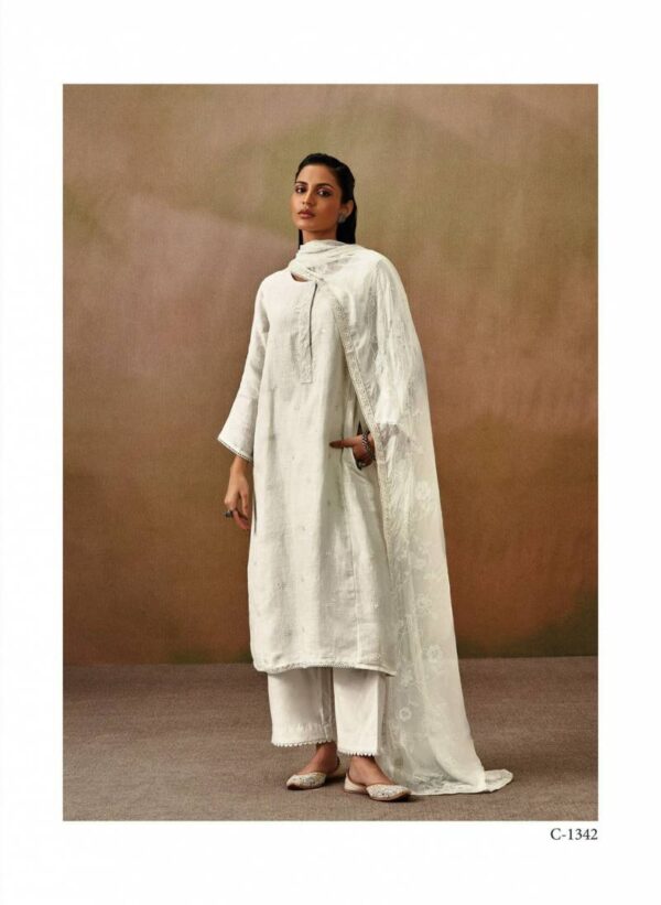 Ganga Roshni Linen Solid With Embroidered Salwar Suit Catalog Collection Wholesaler - Image 6