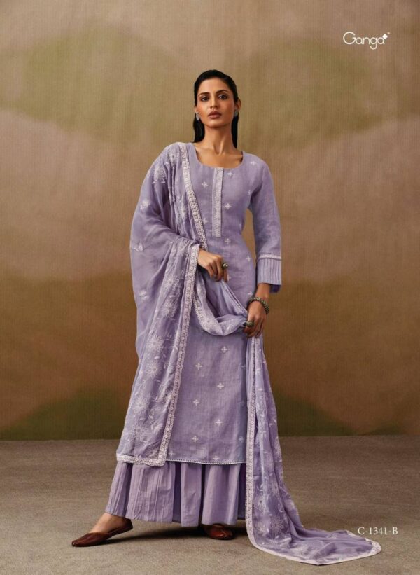 Ganga Roshni Linen Solid With Embroidered Salwar Suit Catalog Collection Wholesaler - Image 7