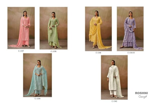 Ganga Roshni Linen Solid With Embroidered Salwar Suit Catalog Collection Wholesaler - Image 9