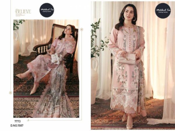 Mehboob Tex 1587 And 1588 Embroidered Pakistani Salwar Suits Catalog Collection Wholesale Exporter - Image 3