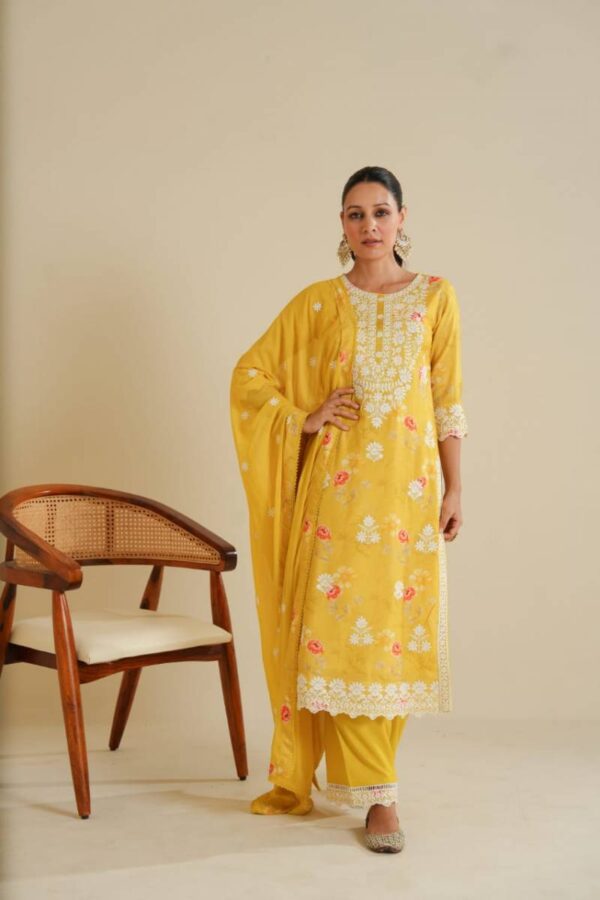 Tanyaa P 158 Lucknowi Masleen Kurti Bottom With Dupatta Catalog Collection Wholesaler - Image 4