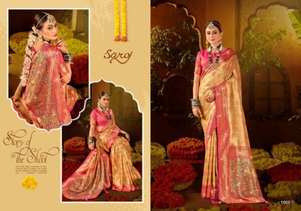 Saroj Sanskaar Silk Saroski Vol 1 Wedding Wear Paithani Silk Saree Catalog Collection Wholesaler - Image 5
