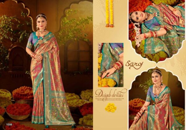Saroj Sanskaar Silk Saroski Vol 1 Wedding Wear Paithani Silk Saree Catalog Collection Wholesaler - Image 6