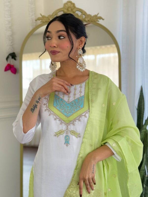 Shivangi 1 Chanderi Viscose Kurti Bottom With Dupatta Catalog Collection Wholesale Exporter - Image 2