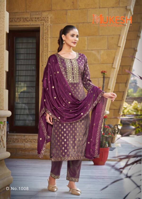 Mukesh Mannat Embroidered Top Bottom With Dupatta Catalog Collection Wholesale Supplier - Image 8