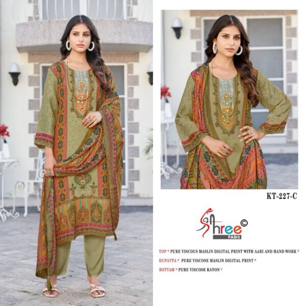 Shree Kt 227 Viscose Maslin Digital Printed Salwar Suits Collection - Image 2