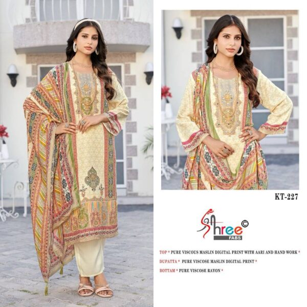 Shree Kt 227 Viscose Maslin Digital Printed Salwar Suits Collection - Image 4
