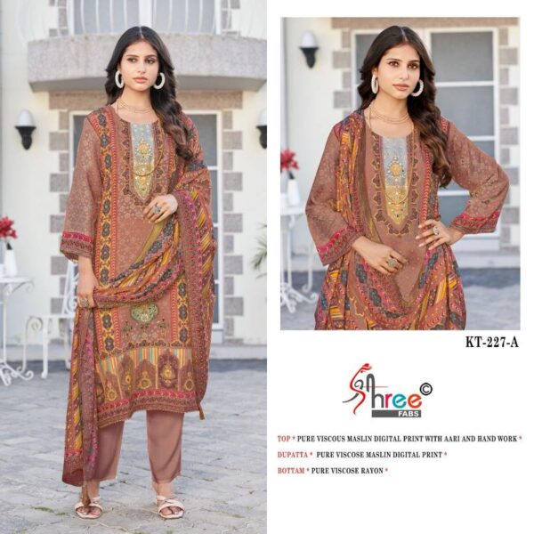 Shree Kt 227 Viscose Maslin Digital Printed Salwar Suits Collection - Image 5