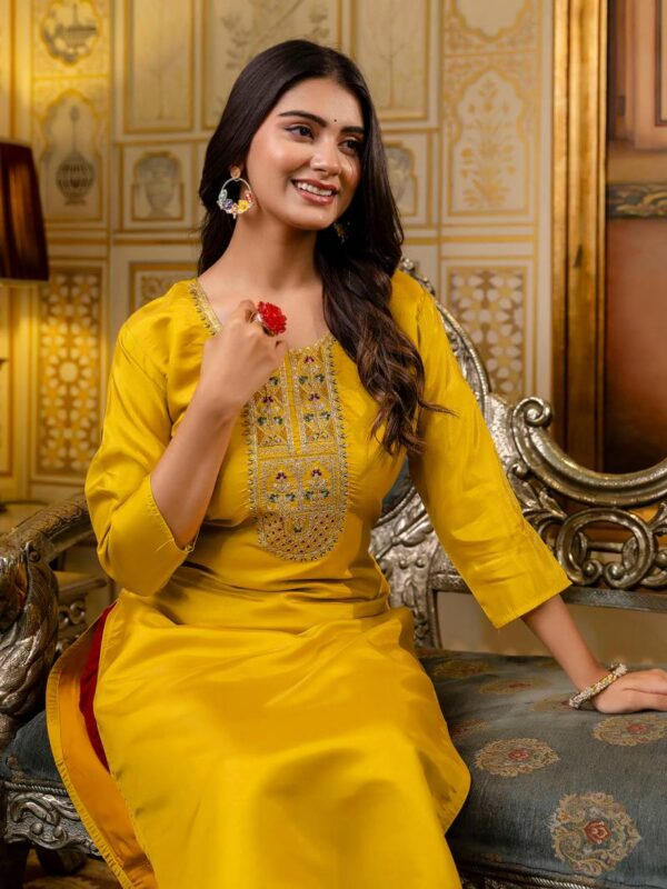 Vredevogel Venice Gold Silk Kurti With Bottom Catalog Wholesale Collection Dealer