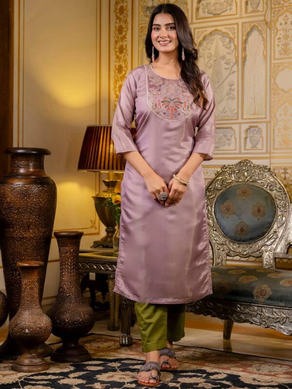 Vredevogel Venice Gold Silk Kurti With Bottom Catalog Wholesale Collection Dealer - Image 7