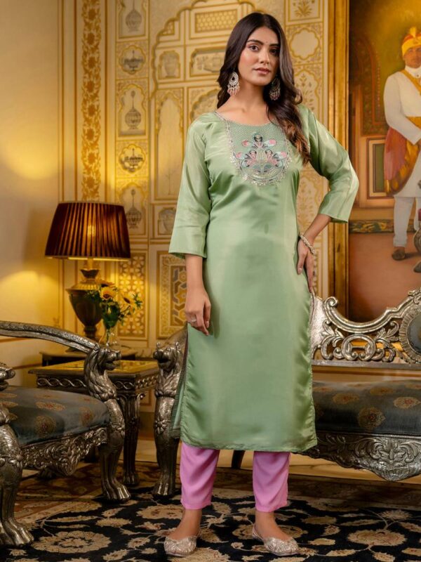 Vredevogel Venice Gold Silk Kurti With Bottom Catalog Wholesale Collection Dealer - Image 8