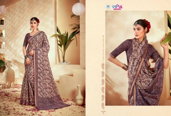Vipul Amrapali Vol 3 Cotton Fancy Printed Saree Catalog Wholesale Collection - Image 3