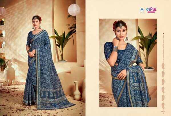 Vipul Amrapali Vol 3 Cotton Fancy Printed Saree Catalog Wholesale Collection - Image 4
