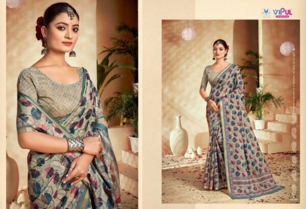 Vipul Amrapali Vol 3 Cotton Fancy Printed Saree Catalog Wholesale Collection - Image 6