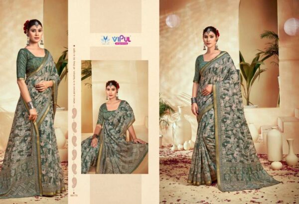 Vipul Amrapali Vol 3 Cotton Fancy Printed Saree Catalog Wholesale Collection - Image 9