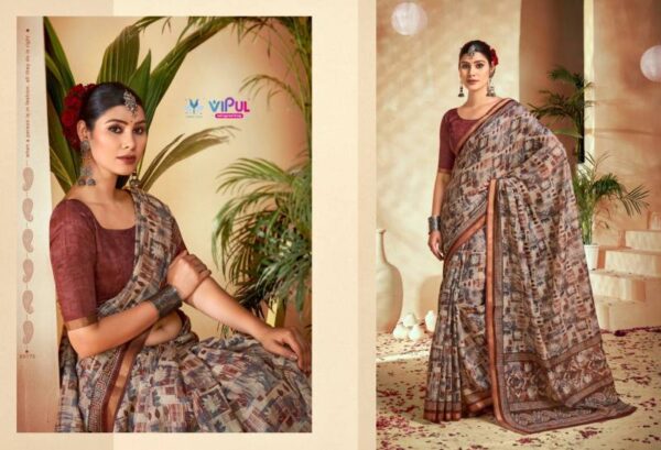 Vipul Amrapali Vol 3 Cotton Fancy Printed Saree Catalog Wholesale Collection - Image 10