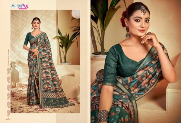 Vipul Amrapali Vol 3 Cotton Fancy Printed Saree Catalog Wholesale Collection - Image 11