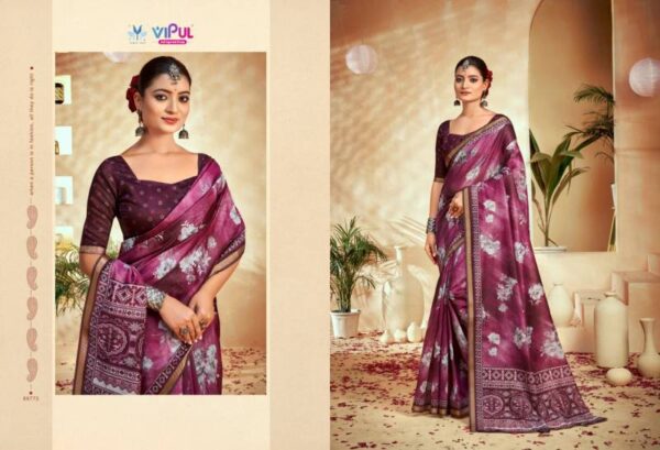 Vipul Amrapali Vol 3 Cotton Fancy Printed Saree Catalog Wholesale Collection - Image 2