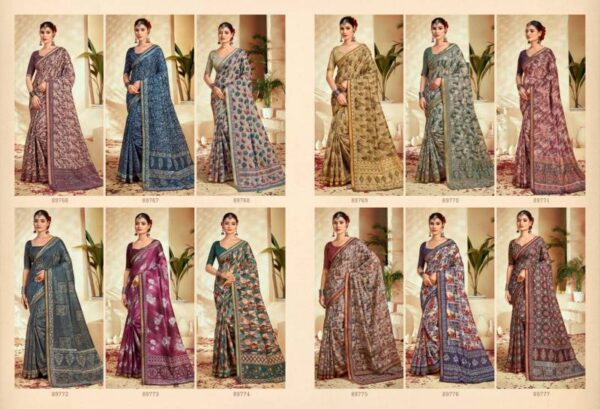 Vipul Amrapali Vol 3 Cotton Fancy Printed Saree Catalog Wholesale Collection - Image 14
