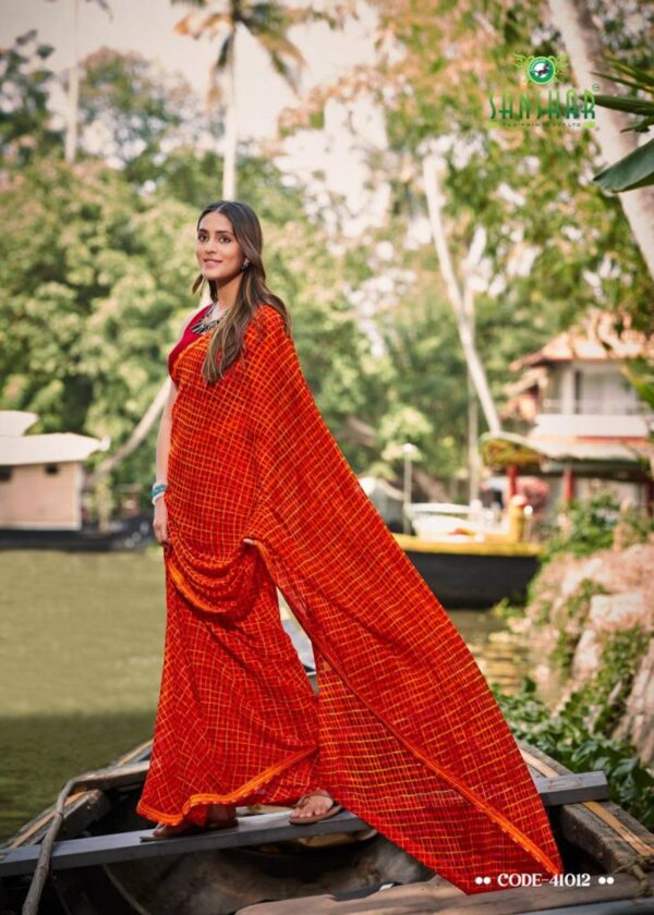 Sanskar Sangeet Bember Georgette Embroidered Saree Catalog Wholesale Collection - Image 11
