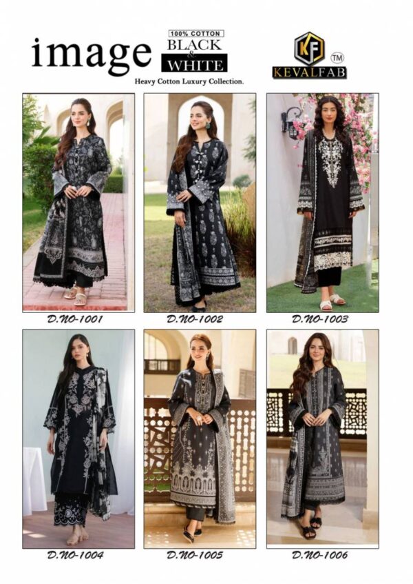 Keval Image Black And White Cotton Printed Dress Material Catalog Wholesale Collection - Image 8