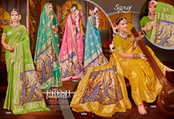 Saroj Beauty Plus Vol 4 Festive Wear Cotton Silk Saree Catalog Wholesale Collection - Image 7