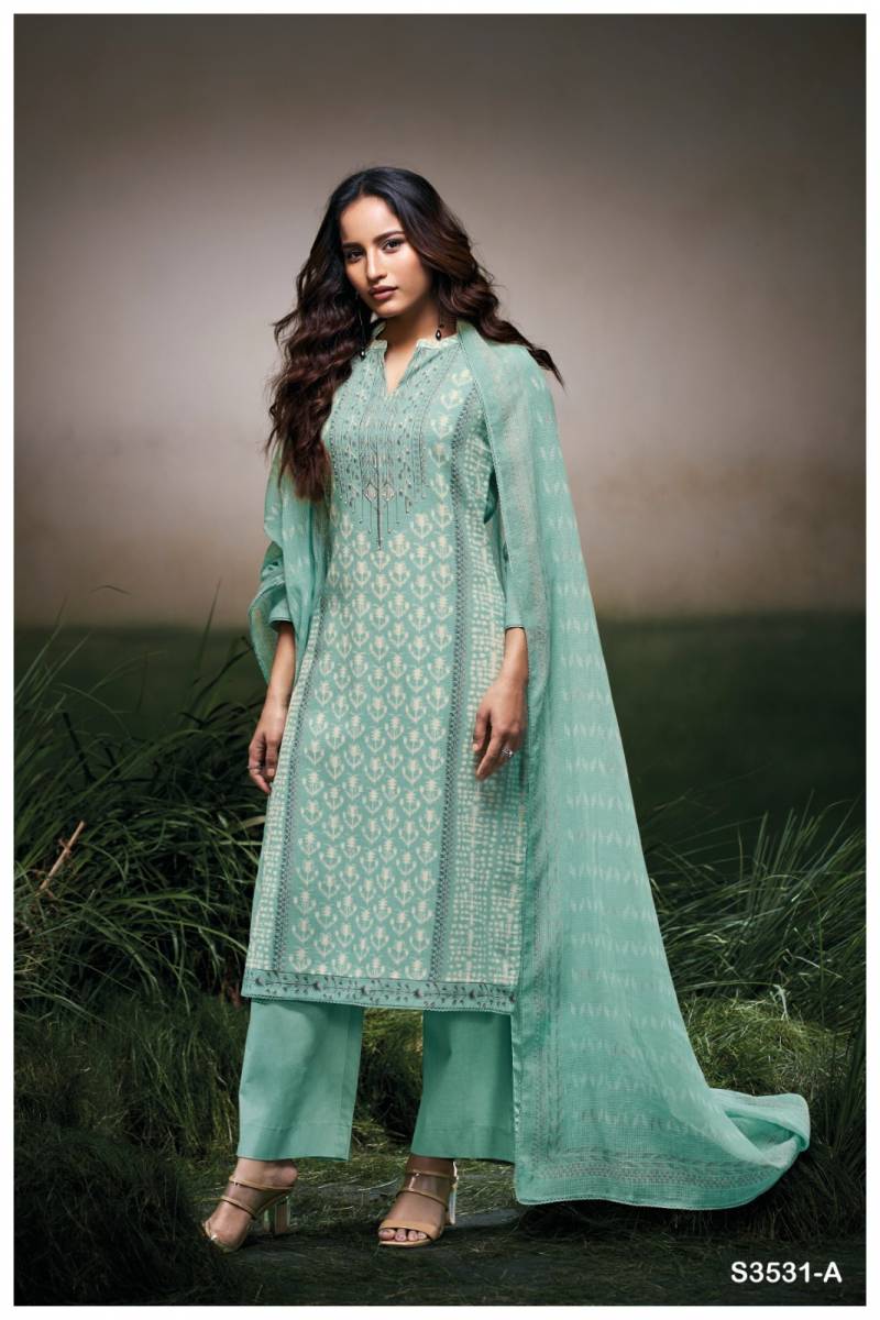 Ganga Hermona Cotton Linen Printed Fancy Salwar Suit Catalog Wholesale Collection - Image 2