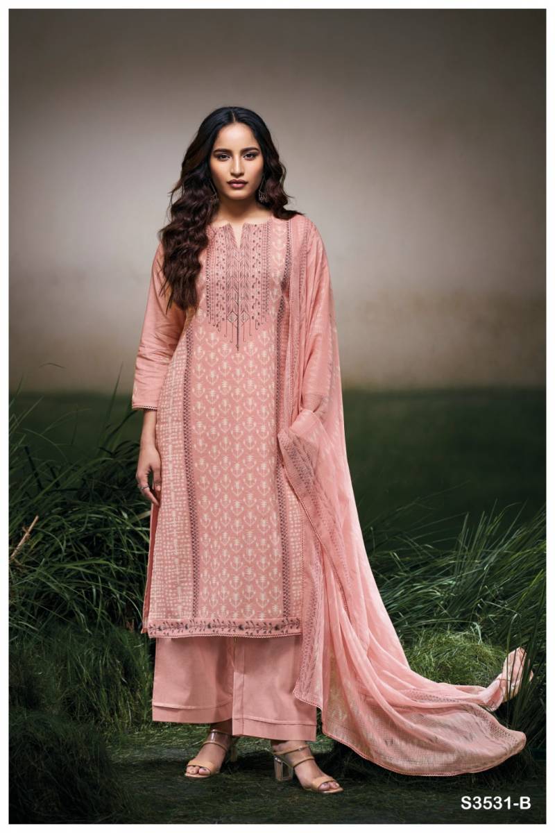 Ganga Hermona Cotton Linen Printed Fancy Salwar Suit Catalog Wholesale Collection