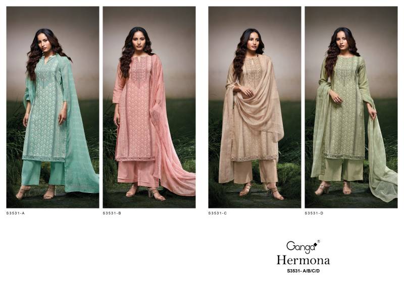 Ganga Hermona Cotton Linen Printed Fancy Salwar Suit Catalog Wholesale Collection - Image 5