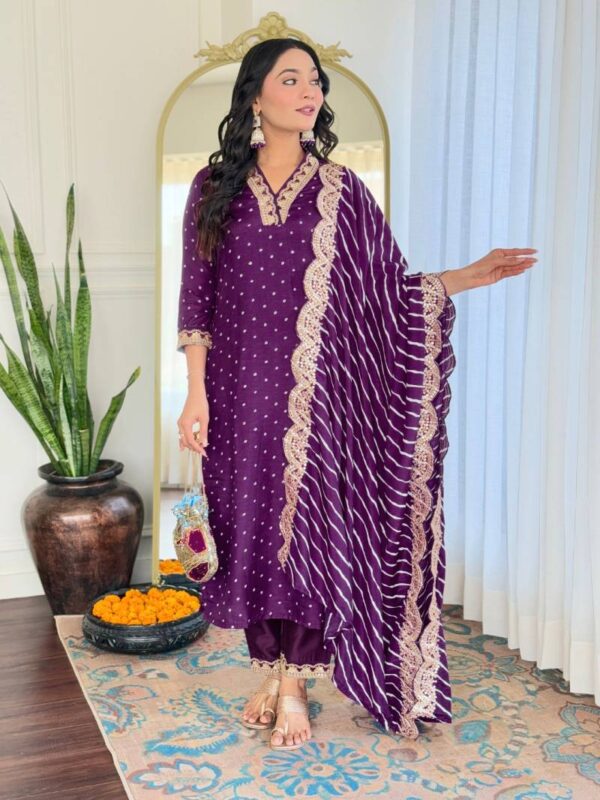Sku 470 Vichitra Silk Embroidered Kurti Bottom With Dupatta Catalog Wholesale Collection - Image 7