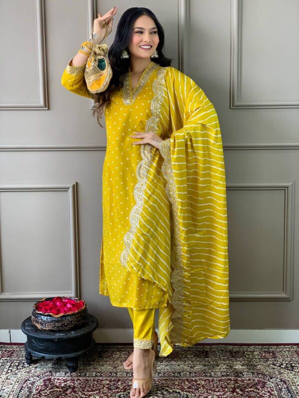 Sku 470 Vichitra Silk Embroidered Kurti Bottom With Dupatta Catalog Wholesale Collection