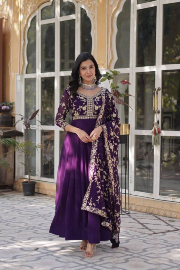 Luna Vol 42 Faux Georgette Stylish Gown With Dupatta Catalog Wholesale Collection