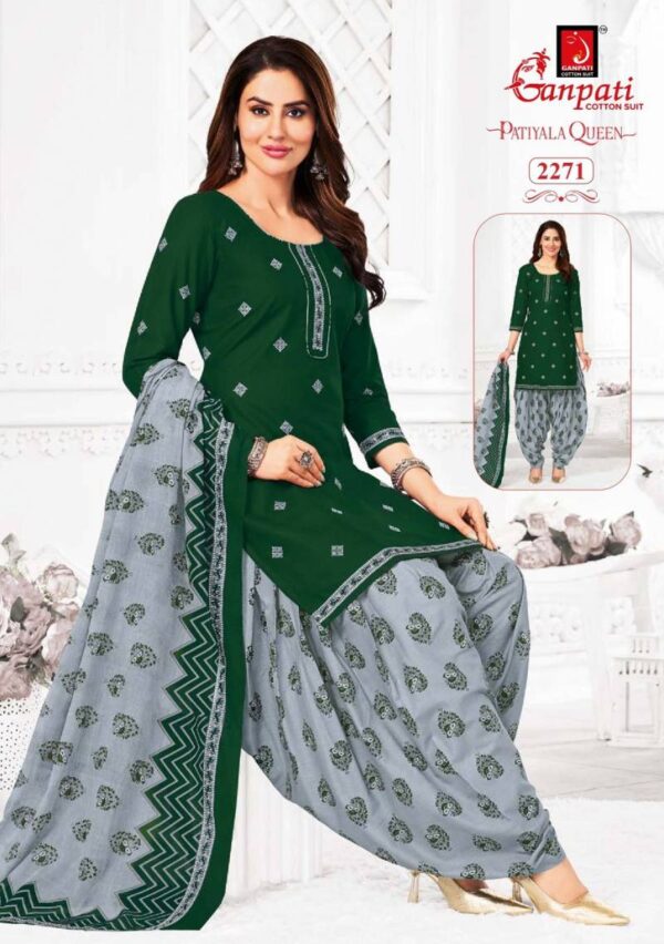 Ganpati Patiyala Queen Vol 11 Readymade Cotton Patiyala Dress Catalog Wholesale Collection - Image 6