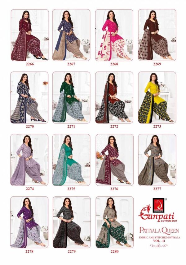 Ganpati Patiyala Queen Vol 11 Readymade Cotton Patiyala Dress Catalog Wholesale Collection - Image 16