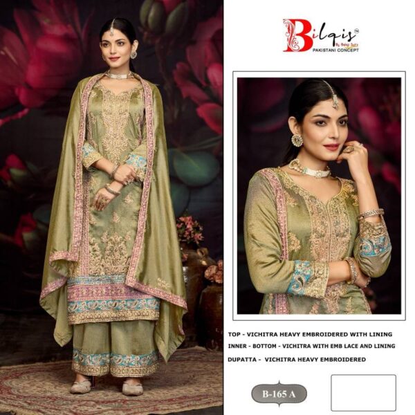 Bilqis B 165 Vichitra Pakistani Readymade Salwar Kameez Catalog Wholesale Collection - Image 2