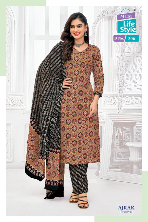 Mcm Ajrakh Vol 3 Cotton Printed Fancy Dress Material Catalog Wholesale Collection - Image 2
