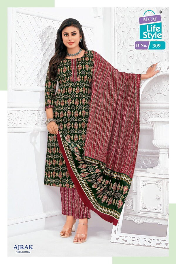 Mcm Ajrakh Vol 3 Cotton Printed Fancy Dress Material Catalog Wholesale Collection - Image 4