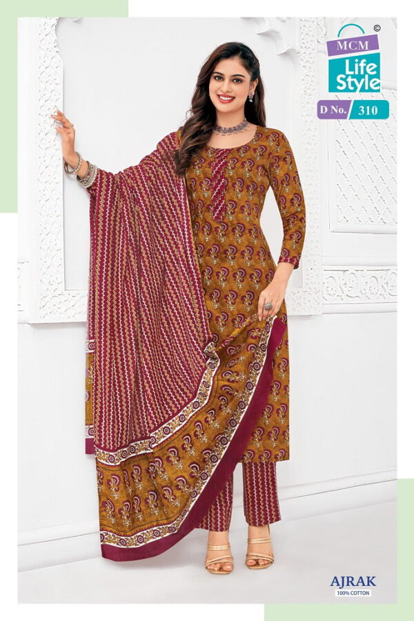 Mcm Ajrakh Vol 3 Cotton Printed Fancy Dress Material Catalog Wholesale Collection - Image 6