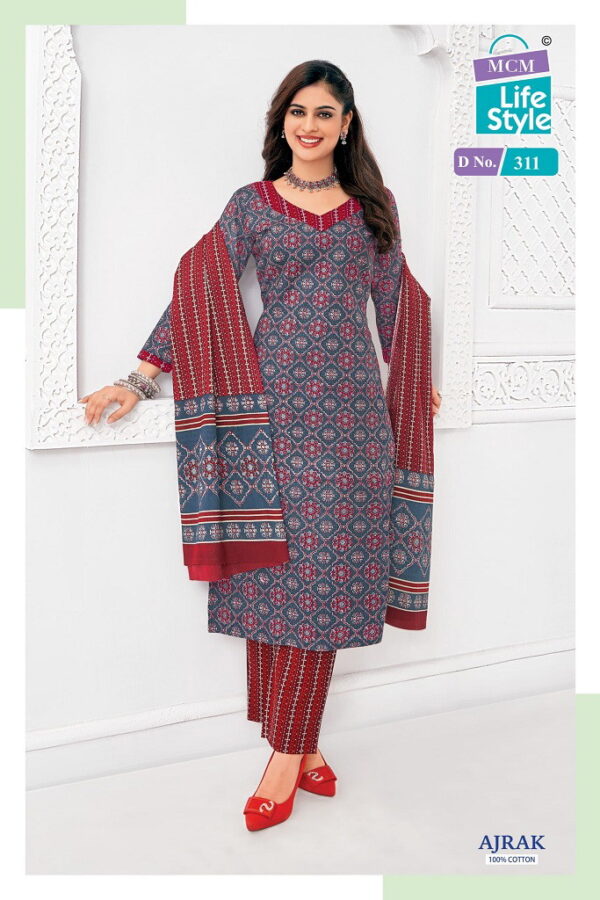 Mcm Ajrakh Vol 3 Cotton Printed Fancy Dress Material Catalog Wholesale Collection - Image 7