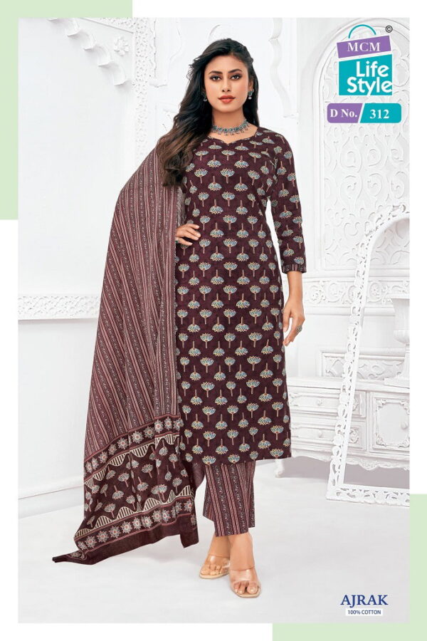 Mcm Ajrakh Vol 3 Cotton Printed Fancy Dress Material Catalog Wholesale Collection - Image 8
